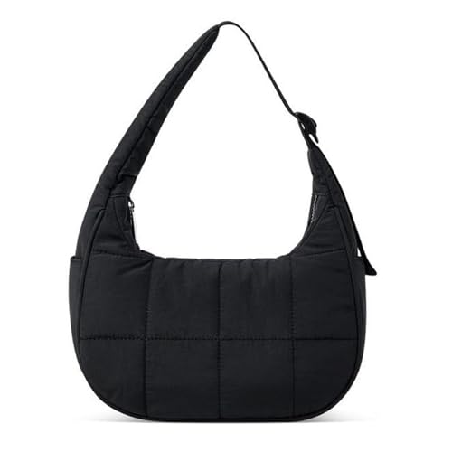 Realizzata con nylon di alta qualità e cuciture trapuntate, questa borsa presenta un esterno imbottito in morbida piuma e una cinghia ergonomica regolabile per un comfort tutto il giorno