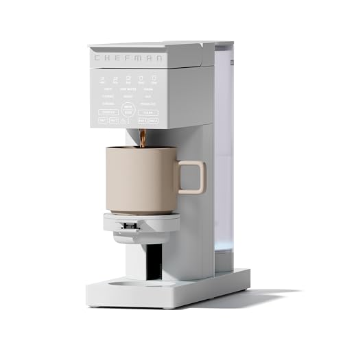 Chefman Caffeinator Single Serve Coffee Maker, K-Cup & Grounds, Programmable Drip Coffee Machine with Brew Strength Settings, Iced Coffee Function, 48 oz. Removable Water Reservoir - Concrete