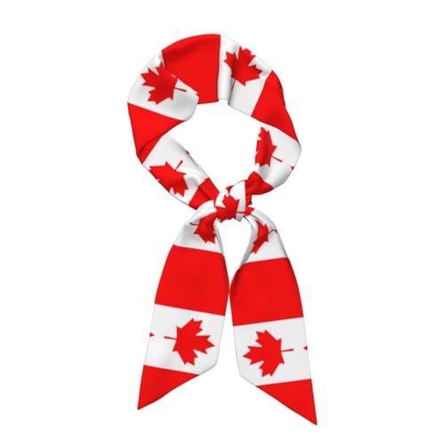 Canadian flag print Silky Head Scarf for Hair Fashion Headwrap for Women Lightweight Neck Tie Handbag Accessories