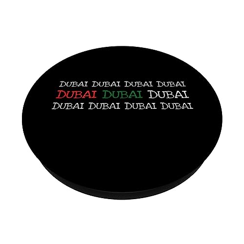Dubai UAE Flag - Dubai Lover - Dubai Tourist - Dubai PopSockets Swappable PopGrip, Black - Image 2
