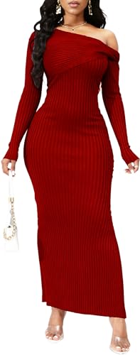 Image of SxClub Formal Dress for Women Cocktail Sexy Bodycon Sleeveless Evening Party Floor Length Long Prom Dresses