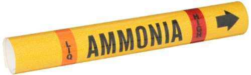 Brady 58000 Ammonia marqueurs de tuyaux B-689 noir orange rouge sur jaune