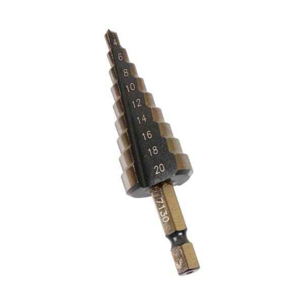 US PRO Tools 4-20mm HSS-G+ Step Drill Step Cone 1/4" Hex Shank 7130