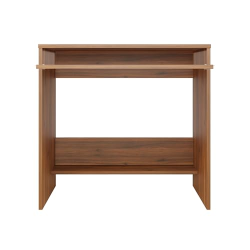 Image of VIKI Engineered Wood Computer Table, Study Table, Desks with 1 Open Shelf & Keyboard Tray for Adults /Students, Office Home | TURA | Brussel Walnut, 80W x 75H x 40D | 1 Year Warranty