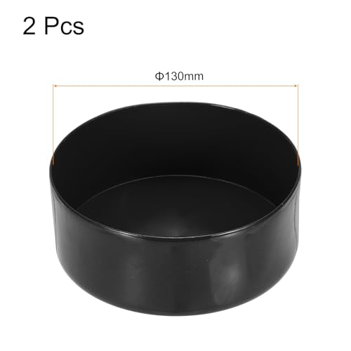 Image of uxcell 2pcs Rubber End Caps 130mm(5 1 /8 Inch) ID x 80mm(3 1 /8 Inch) H Vinyl Round Tube Bolt Cap Cover Screw Thread Protectors Black