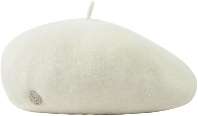 Woolen Beret, Vintage Women's Autumn and Winter, high-end Fashion, Versatile Painter's hat (Beige)