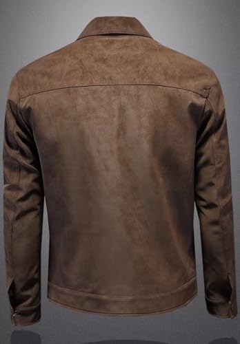 Men's Vintage Suede Blazer Single Breasted Business Casual Faux Leather Sports Jacket4