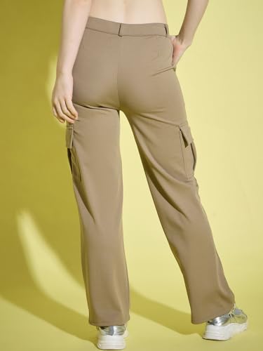Image of DIMPY GARMENTS Full Length Straight Fit Solid Cargo Pants | Women Casual Pant Combo-Pack of 2