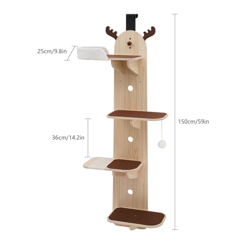 Árbol para Gatos de Puerta 4 Niveles con Nido miniatura 2