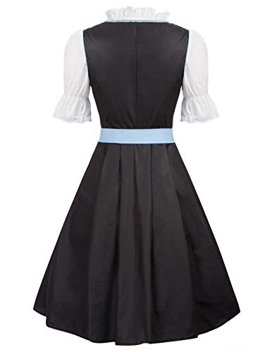 JASAMBAC Women's German Dirndl Dress Costumes 3 Pieces for Oktoberfest Carnival4