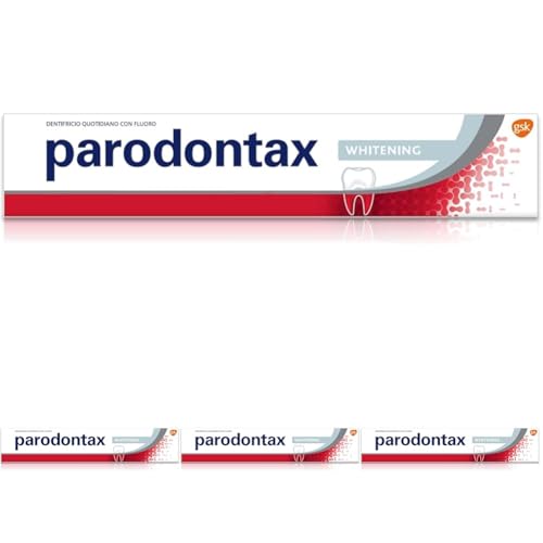 Parodontax Pasta dental blanqueadora de uso diario con flúor, elimina suavemente las manchas de los dientes para ayudar a mantener la blancura natural de los dientes, 75 ml (Paquete de 4)