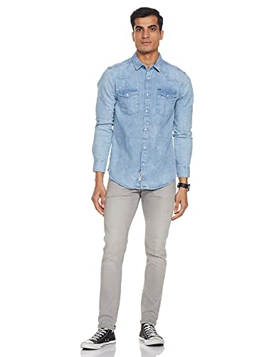Image of Amazon Brand - INKAST Men Slim Fit Denim Shirt
