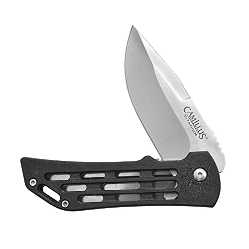 Camillus Knives Camillus Dominator II 7inch EDC Black Handle Folding Knife, Titanium Bonded 3inch Blade , Camping/Hunting, Black