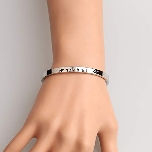 ENSIANTH Twins Gift Twin Bracelet Twin One Twin Two Cuff Bangle2