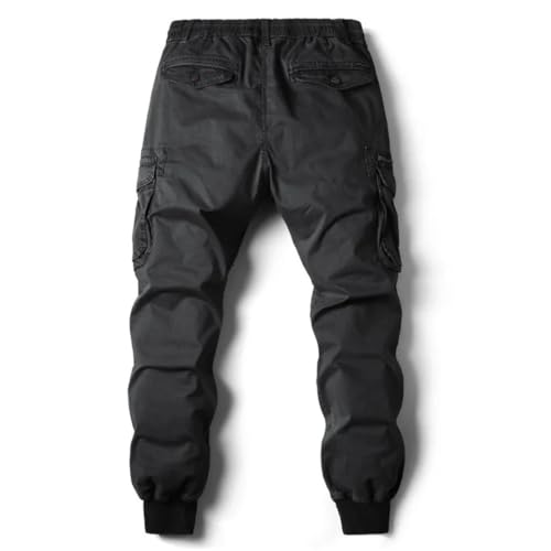 Men's Cotton Military-Style Cargo Joggers - Full-Length Work Pants Plus Size Streetwear Trousers3