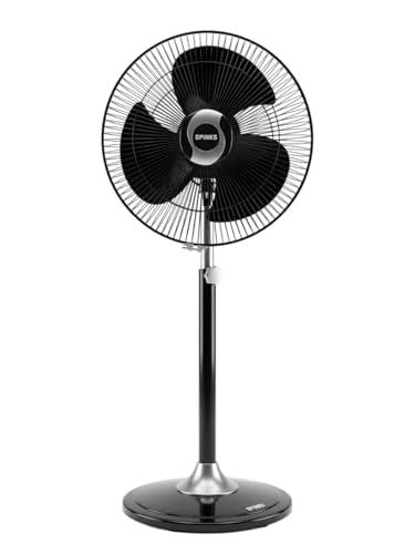 Image of SPINKS -1052 High Speed 2400 RPM Mark-1 (16 Inches) 400 MM Bullet Fan /Pedestal Fan /Farrata Fan With Adjustable Height with X-Flow Technology come with 5 Year Manufactured Warranty (BLACK)