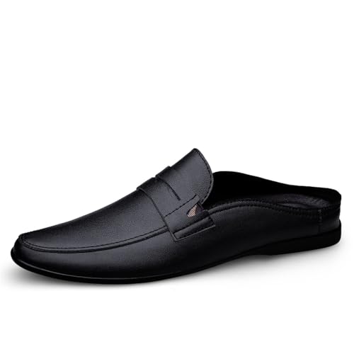 Casual Men's Dress Slip-on Mule Sandals Loafer Shoes, Leather Slippers Formal Party Backless Sandals for Men2