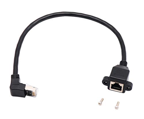 Cable Extensión CAT6 RJ45 Ángulo 90° Macho a Hembra 1ft miniatura 3