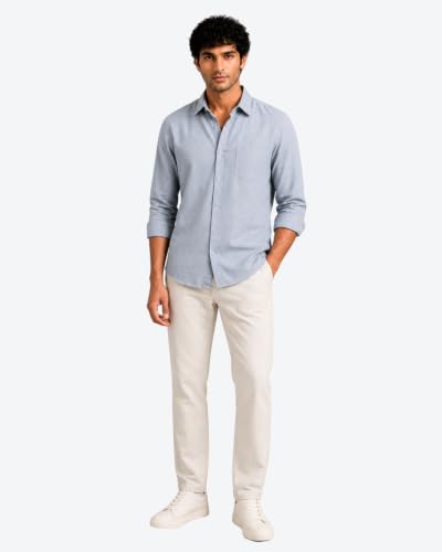 Image of Arvest Men's Solid Linen Casual Shirt | Regular Fit | Breathable | Full Sleeve