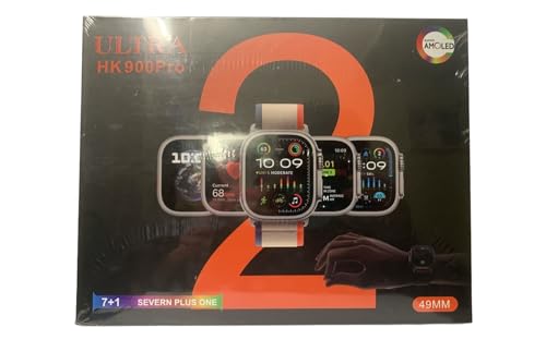 Image of GET IN THE GAME HK 900 PRO Ultra 2 Smart Watch with APLE Logo & AMOLED Display 49 MM BT Calling Smart Watch with 7 Different Straps & Wireless Charger, Multicolor