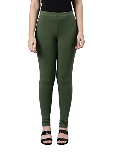 Image of GO COLORS Soft Cotton Stretch Ankle Length Leggings for Women | Breathable