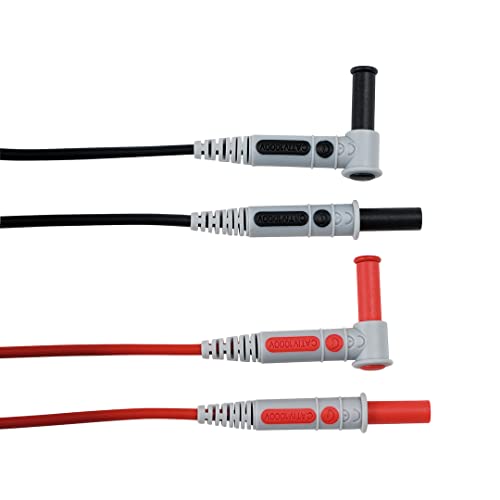 Cordon en silicone Chauvin Arnoux avec fiche de 4 mm droite et coudée pour testeur