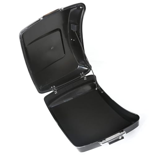 Image of ECOTRIC Chopped Motorcycle Storage Trunk W /Wrap-around Backrest Compatible with Harley Touring 2014-2024 Road King Road Glide Street Glide Electra Glide Tail Box w /Wrap-around Backrest Pad