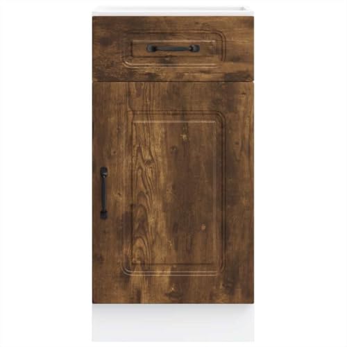 Meuble de cuisine rangement vaisselle Kalmar armoire basse en bois
