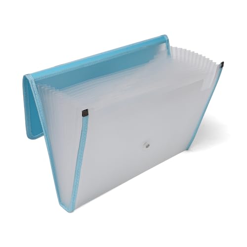 Image of 13-Pocket Expanding File Organizer | Durable Accordion Folder for Documents, Certificates, and Office Use | Blue