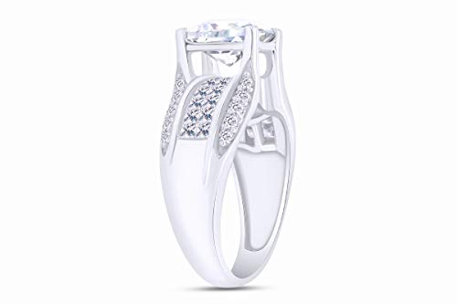 Jewel Zone US White Cubic Zirconia Engagement & Wedding Octagon Bridal Ring Set in 14K Gold Over Sterling Silver4