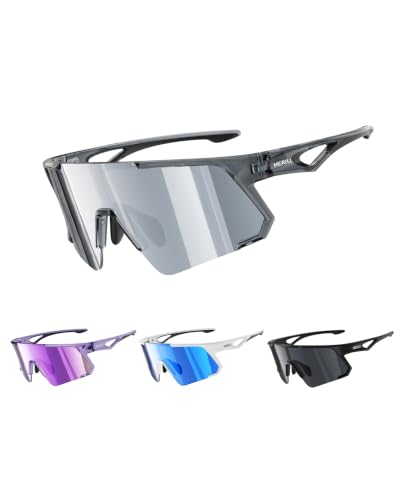 Fahrradbrille Herren Laufbrille Damen, UV400 Sportbrille Sonnenbrille, TR90 Frame mit Verstellbaren Nasenflügel MTB Schutzbrille Schnelle… – Ansicht 1