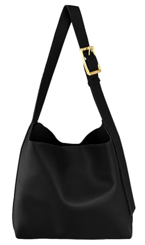 Women Large Tote Bag Slouchy Shoulder Handbag Zip Pouch PU Leather Crossbody Satchel Work College Travel