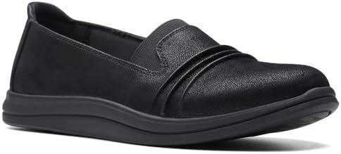 Clarks Women's Breeze Sol Loafer, Black Synthetic, 8 | Image 3