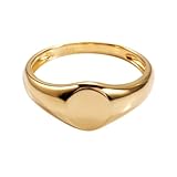 Alianza de boda de oro amarillo de 14 quilates, anillos para mujer, matrimonio pulido, talla M 1/2, regalo para mujer