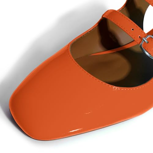 Image of anteikira Women's Round Toe Slingback Flats Closed Toe Double Strap Mary Jane Flats for Women 1 Inch Heel Dress Shoes Low Heel Causal Work Office Pumps for Women Size 5.5-12US