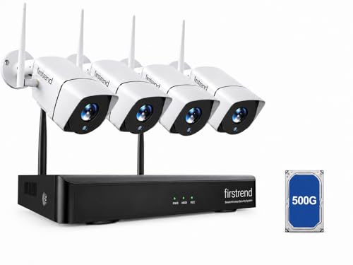 Image of (2026 New) Firstrend WiFi Wireless Security Camera System, 8Ch NVR with CCTV Bullet Cameras No Monthly Fees, AI Human Detection, 2-Way Audio, IP66 Waterproof, H.265, 24 /7 Recording