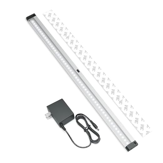 EShine LED Dimmable Under Cabinet Lighting - Extra Long 20 Inch Panel, Hand Wave Activated - Touchless Dimming Control, Cool White (6000K)