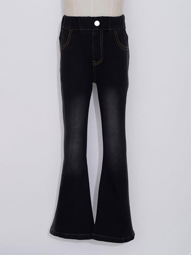 Shinsto Kids Girls Denim Pants Skinny Flared Jeans Elastic Waistband Casual Slim Fit Bell Bottom Jeans3