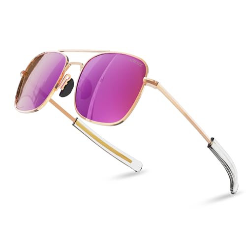 Image of Aviator Sunglasses for Mens Women 53mm TAC Polarized Lense Pilot Military Style Metal Frame with Bayonet Temples