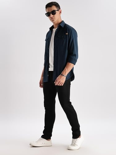 Image of Adro Cargo Shirt for Men with Double Pocket | 100% Cotton | Full Sleeve | Regular Fit
