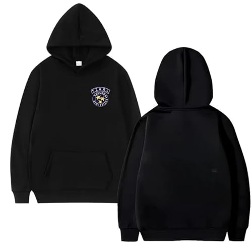 RQLNBOBZ Sudadera con Capucha gráfica de Resident Evil para Hombre y Mujer Estilo Harajuku Unisex Informal de Manga Larga con Forro Polar