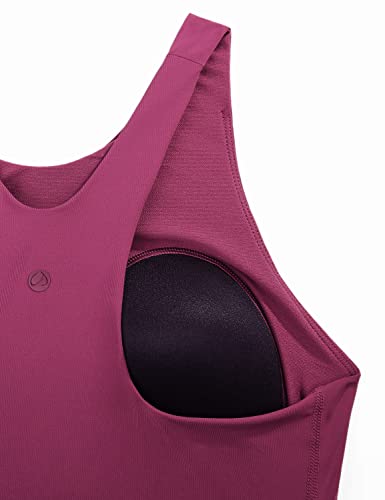 Image of CRZ YOGA Racerback Crop Bikini Tops | Built-in Pads, A-D Cup, High Neck, Swim, Bathing Suit Tank for Women