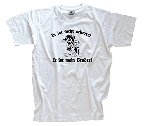 Er ist Nicht schwer-Er ist Mein Bruder Soldat Bundeswehr T-Shirt Weiss M