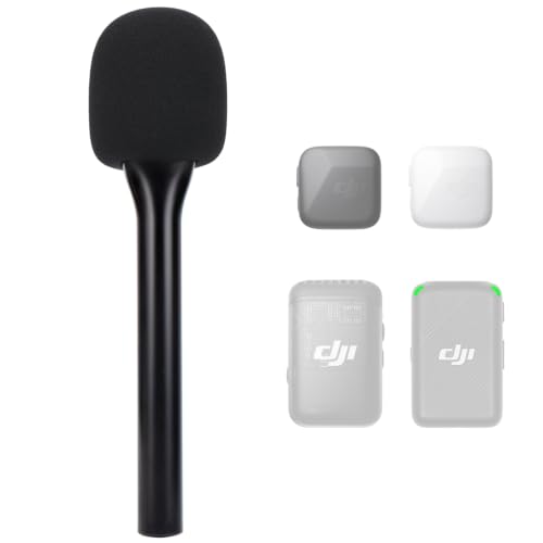 Image of SUNMON Handheld Wireless Mic Stand for DJI Mic 1 /2 /Mic Mini with Pop Filter | Handheld Mount Adapter for DJI Mic, 1 Mic Cover Foam