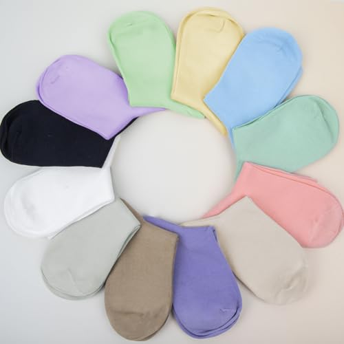 6 Pairs Thin Ankle Socks for Women, Womens Cotton Casual Dress Crew Lightweight Breathable Colorful Socks Size 5-92