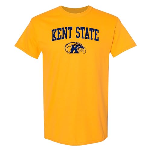 AS03 - Kent State Golden Flashes Arch Logo T Shirt - Large - Gold