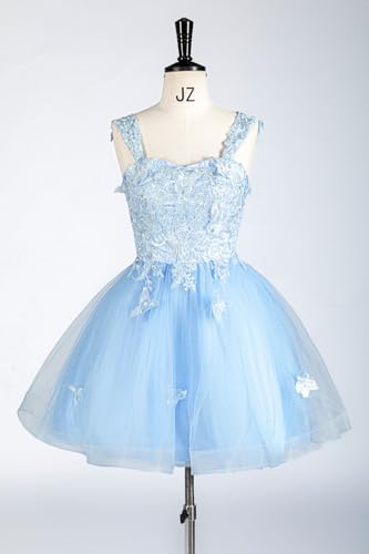 Tulle Short Flower Girl Dresses 3D Butterfly Homecoming Dresses for Teens Lace Applique Formal Dress for Girls2