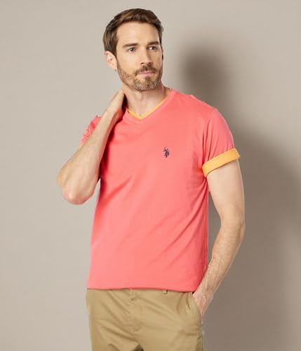 Image of U.S. POLO ASSN. V-Neck Tee Calypso Coral SM