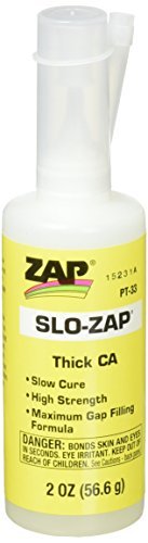 Set of 2 Pacer Technology (Zap) Slo-Zap (Thick) Adhesives, 2 oz