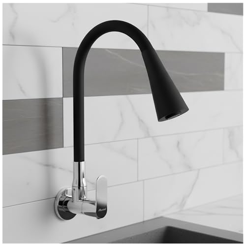 Image of ALTURAS Dual Flow Black Kitchen Sink Cock with 360 Degree Swivel Spout | Kitchen Sink Tap | Kitchen Faucet | Tap for Kitchen (Opal)